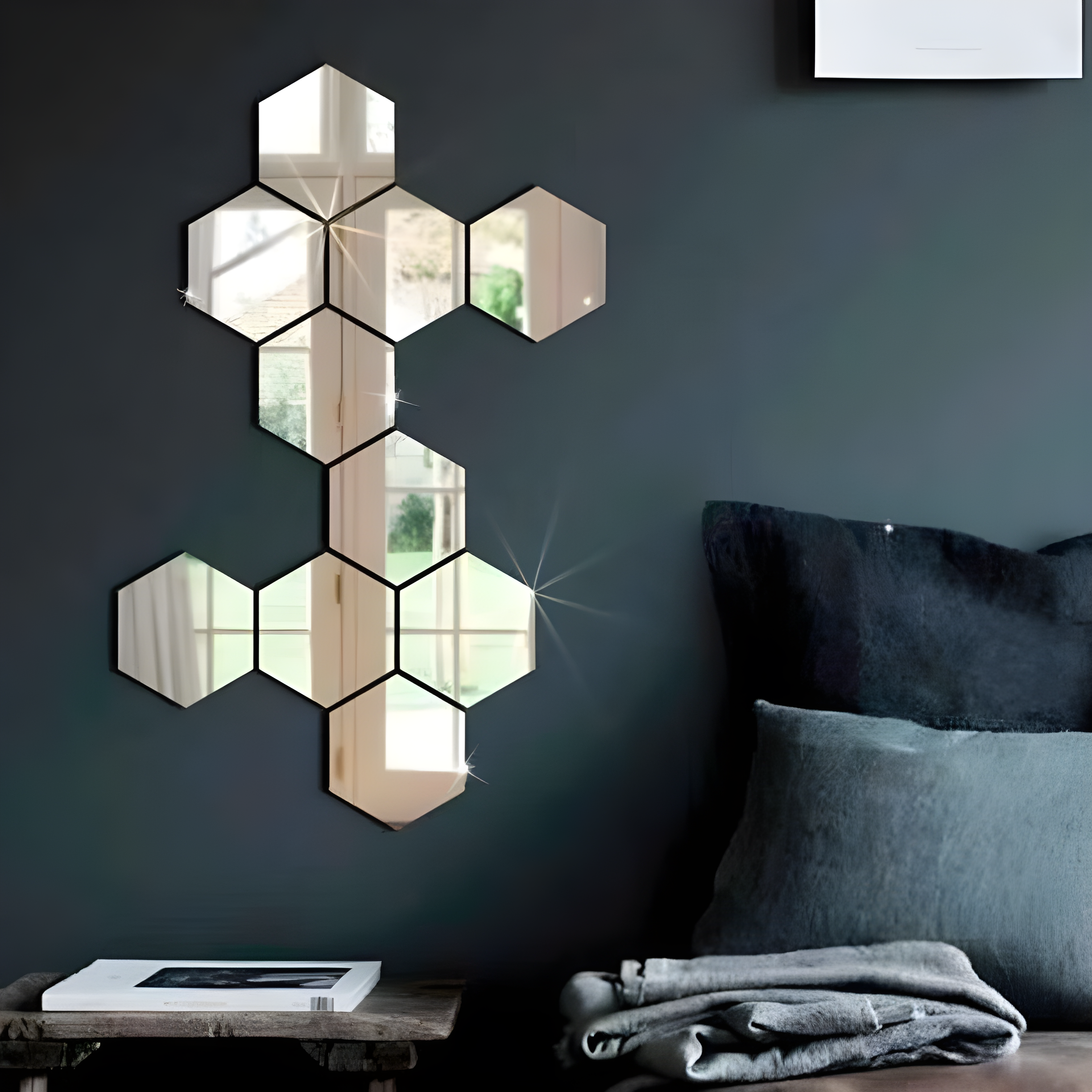 Mirror Acrylic Hexagon Wall Decor (Set of 10)